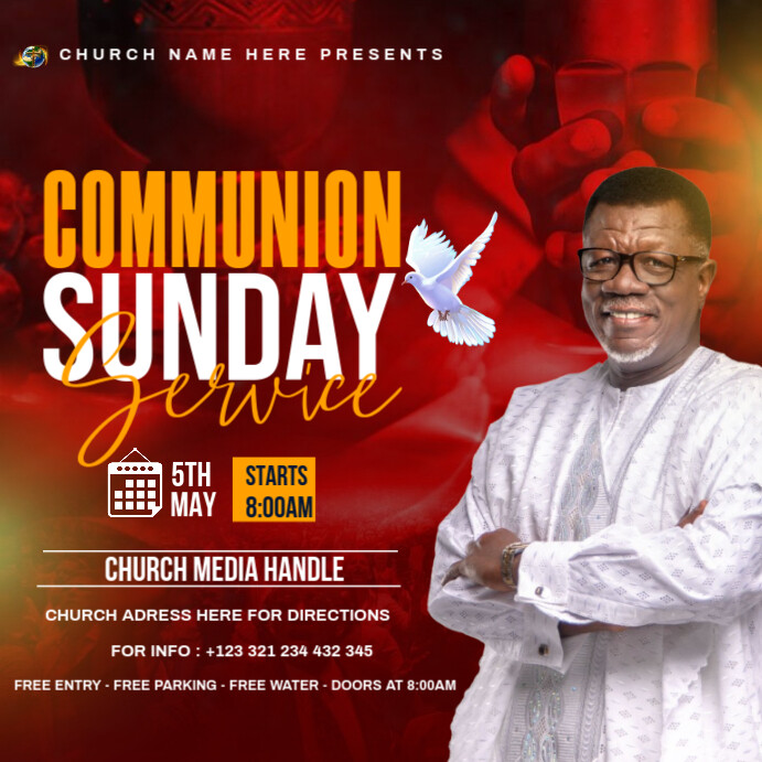 Copy of Communion Sunday service | PosterMyWall