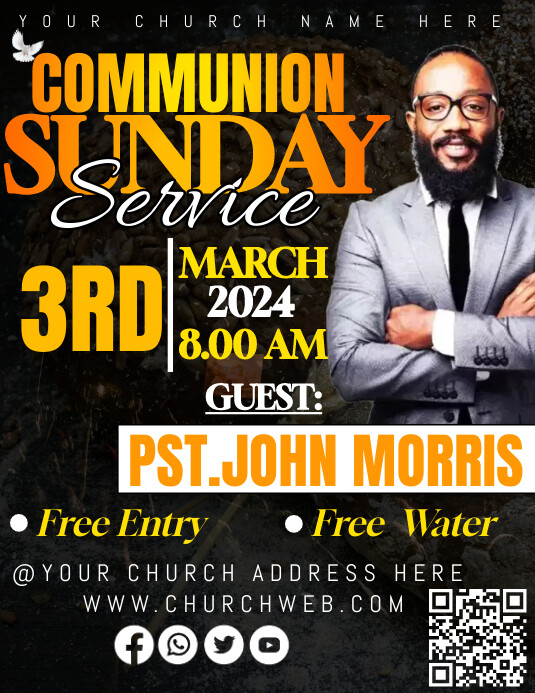 Communion Sunday Service Template | PosterMyWall