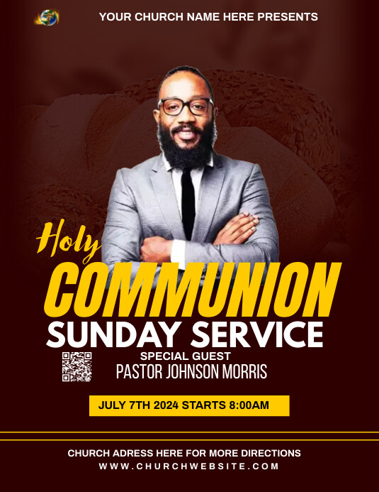 Communion Sunday service Template | PosterMyWall