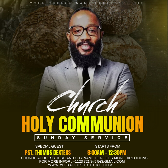 communion sunday service Template | PosterMyWall
