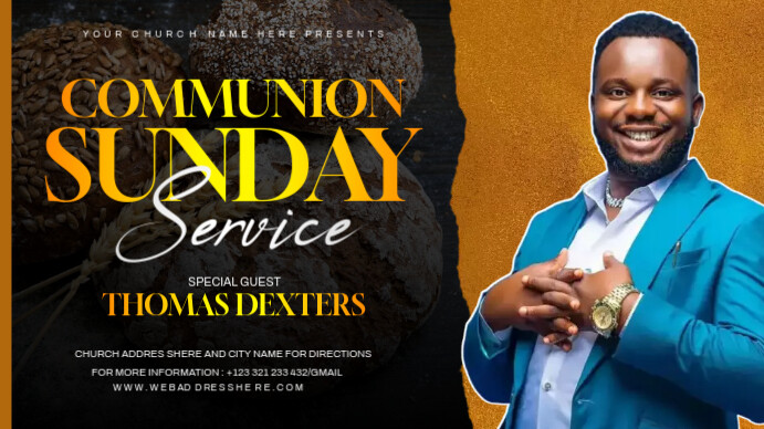 Copy of communion sunday service | PosterMyWall