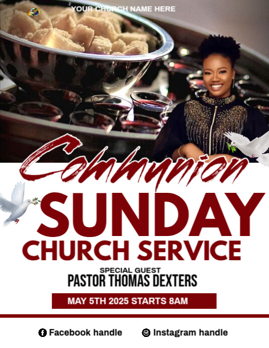 Communion Sunday Service Template | PosterMyWall