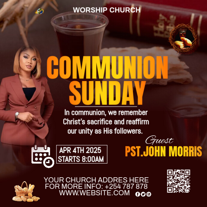 Copy of Communion Sunday service | PosterMyWall