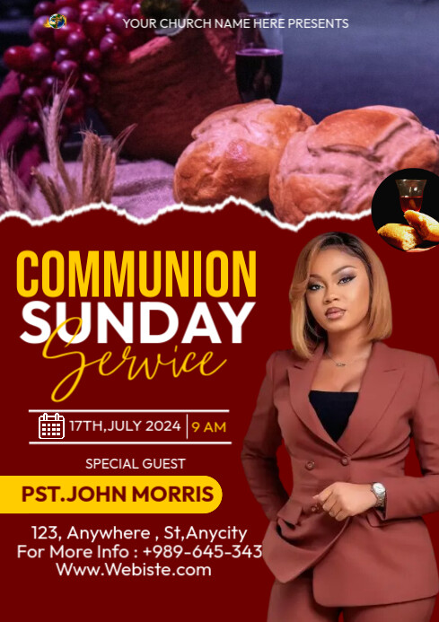Copy of Communion Sunday service | PosterMyWall