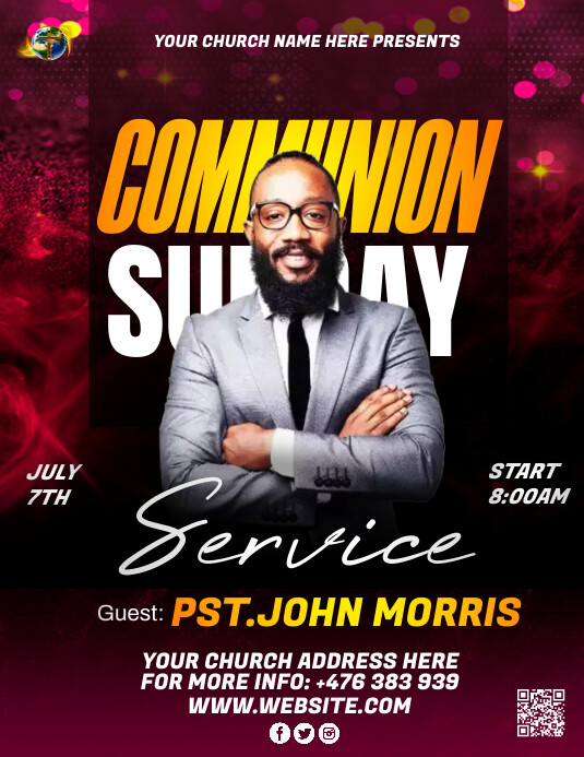 Communion sunday service Template | PosterMyWall