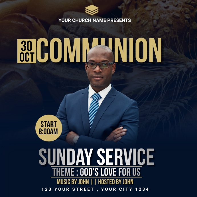 Copy of communion sunday service | PosterMyWall