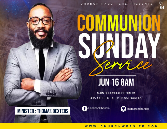 Communion sunday service Template | PosterMyWall