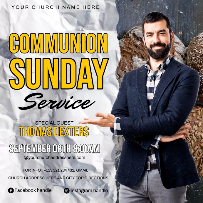 Copy of communion sunday service | PosterMyWall