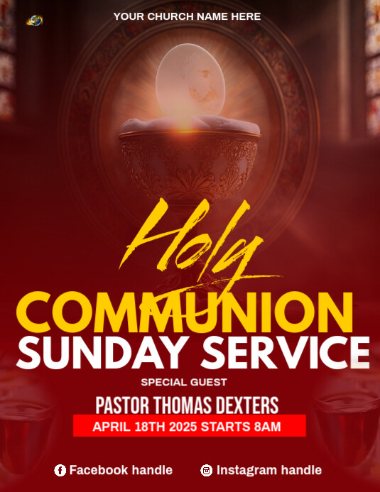 Communion Sunday Service Template | PosterMyWall