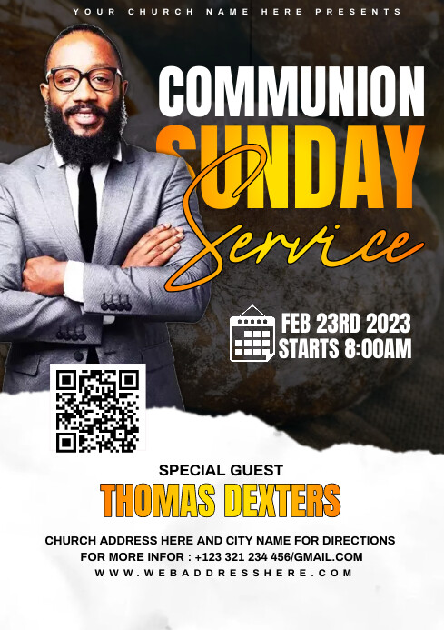 communion sunday service A4 template