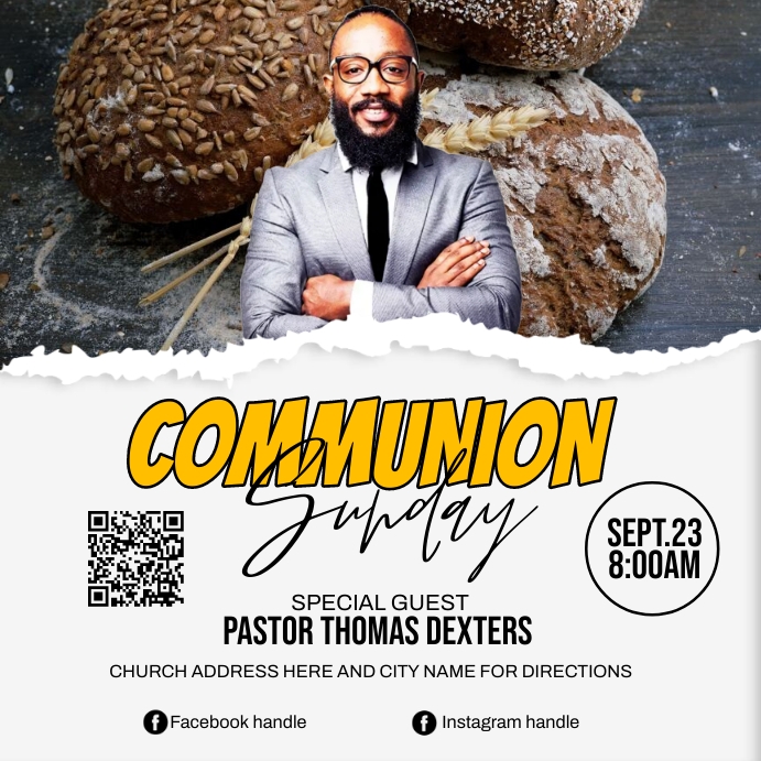 communion sunday service Template | PosterMyWall