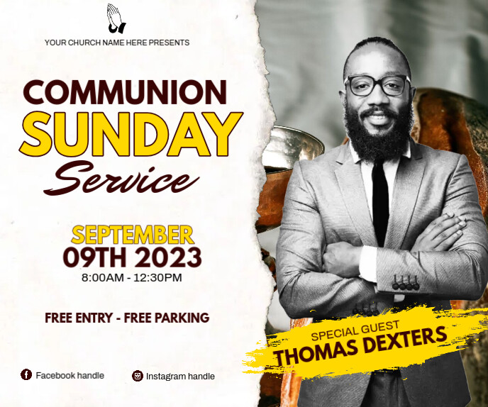 communion sunday service Template | PosterMyWall