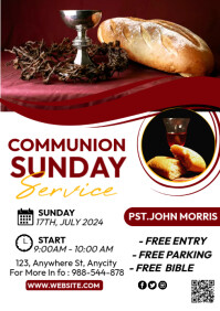 Communion Sunday service Template | PosterMyWall