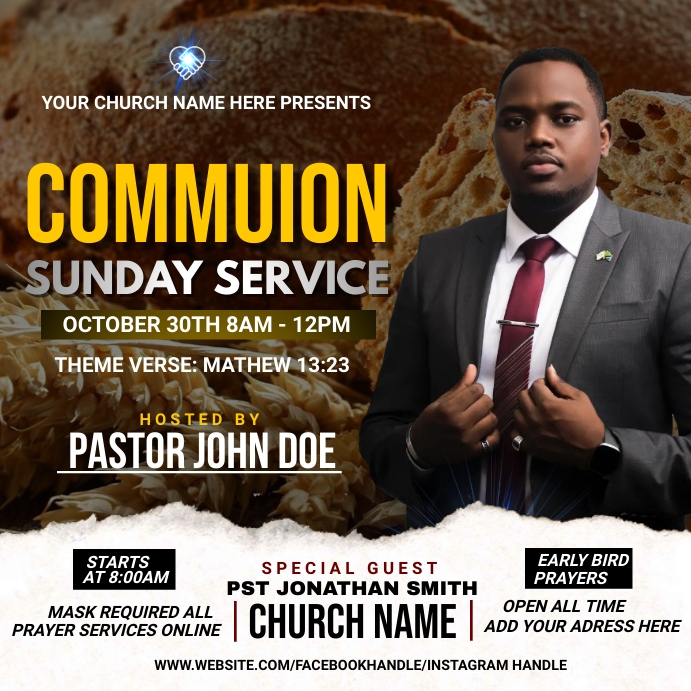 Copy of communion sunday service | PosterMyWall