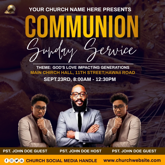 Copy of communion sunday service | PosterMyWall