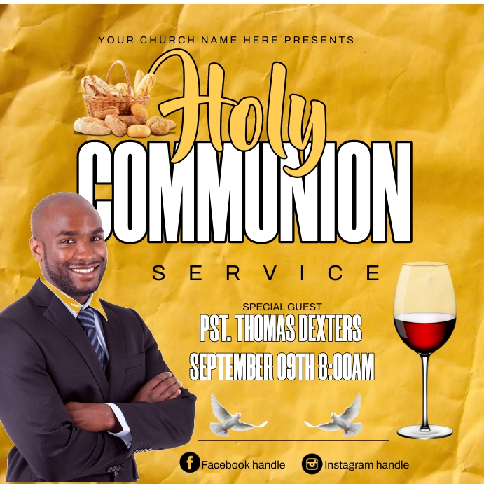 communion sunday service Template | PosterMyWall