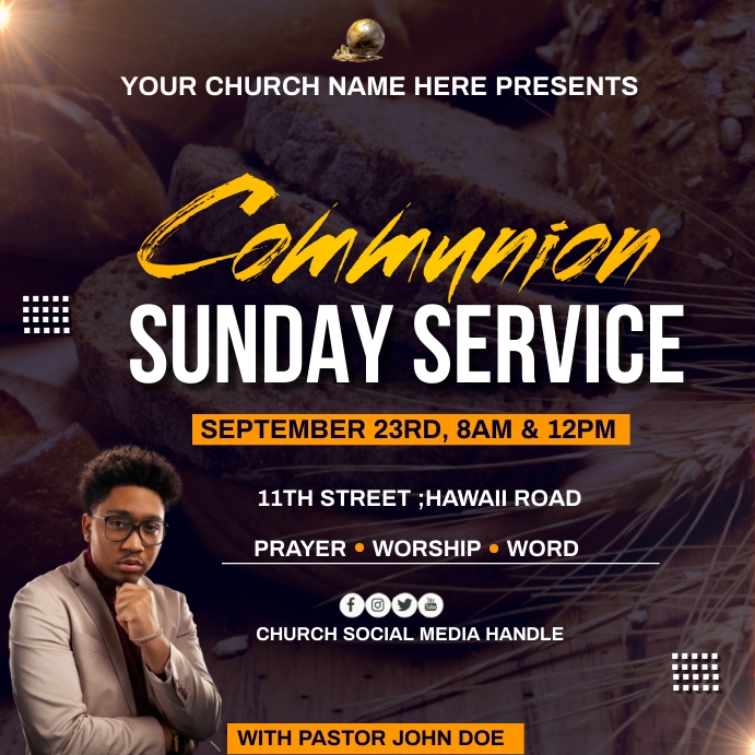 Copy of communion sunday service | PosterMyWall