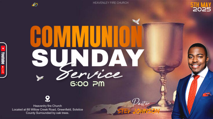 Copy of Communion Sunday Service | PosterMyWall