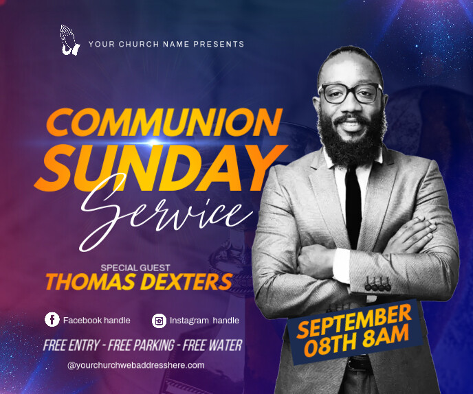 communion sunday service Template | PosterMyWall