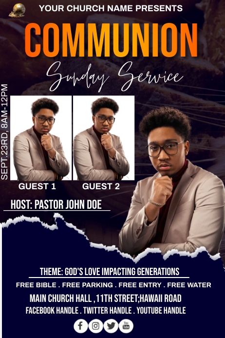 Copy of communion sunday service | PosterMyWall