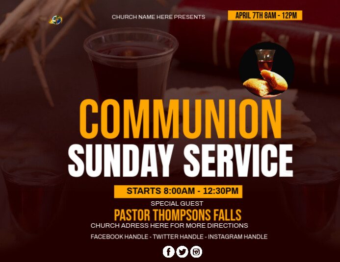 Copy of Communion Sunday service | PosterMyWall