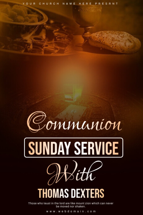 Communion Sunday service flyer Template | PosterMyWall
