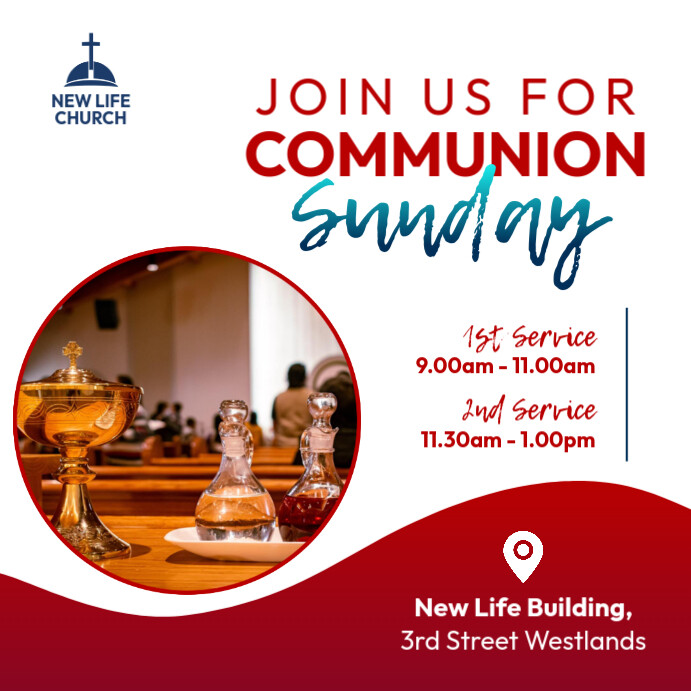 Communion Sunday Service poster Template | PosterMyWall