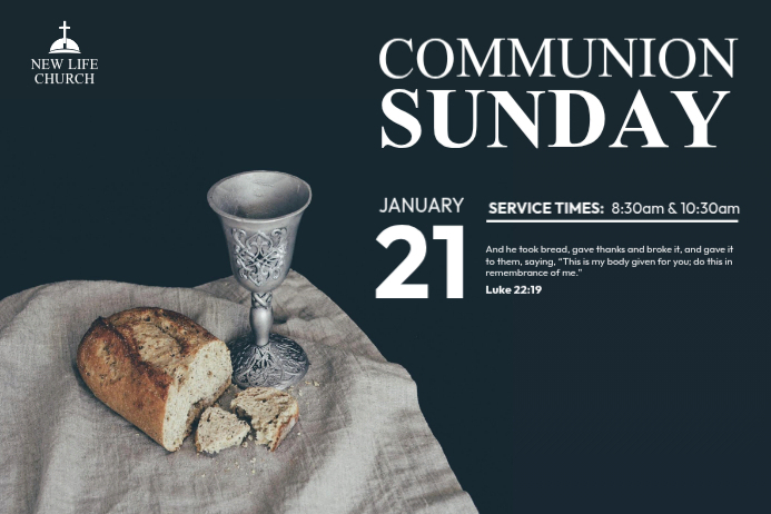 Communion Sunday Service posters Template | PosterMyWall