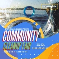 Community Beach Cleanup video Square (1:1) template