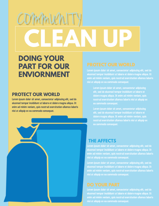 Community Clean Up Worksheet.pdf Community Clean Up Template | PosterMyWall