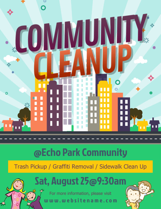Community Clean Up Flyer Template PosterMyWall Community Clean Up Flyer Template PosterMyWall