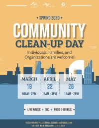Community Cleanup Event Flyer Рекламная листовка (US Letter) template