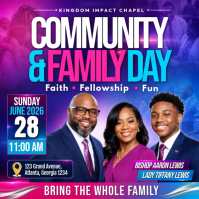 Blue Community & Family Day Event Pos Instagram Template