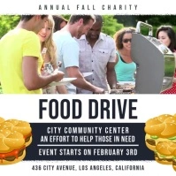 Community Food Drive Video Ad Quadrado (1:1) template