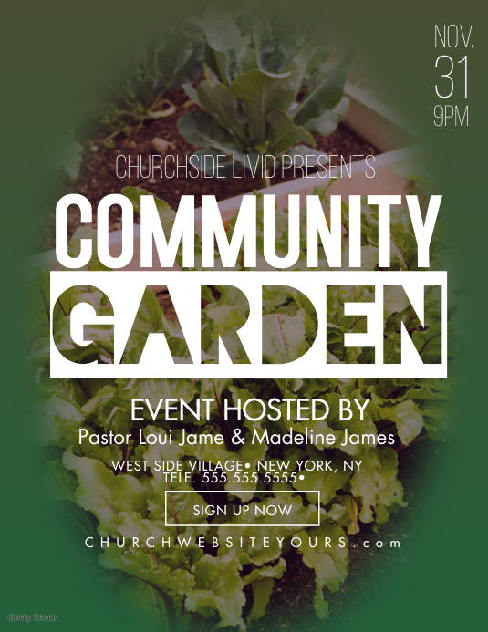 Green Garden Event Community Day Flyer Ulotka (US Letter) template