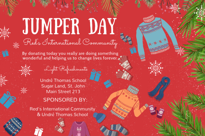 Community Jumper Day Invitation Poster Template Postermywall