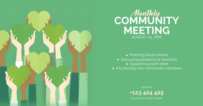 Copy of Community meeting facebook post template | PosterMyWall