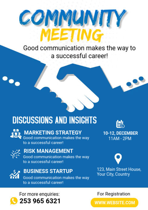 Community Meeting Flyer Template | PosterMyWall
