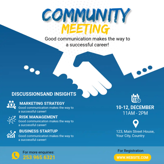 Community Meeting Instagram Post Template | PosterMyWall