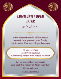 Community Mosque Iftar Invitation Card Template Folder (US Letter)