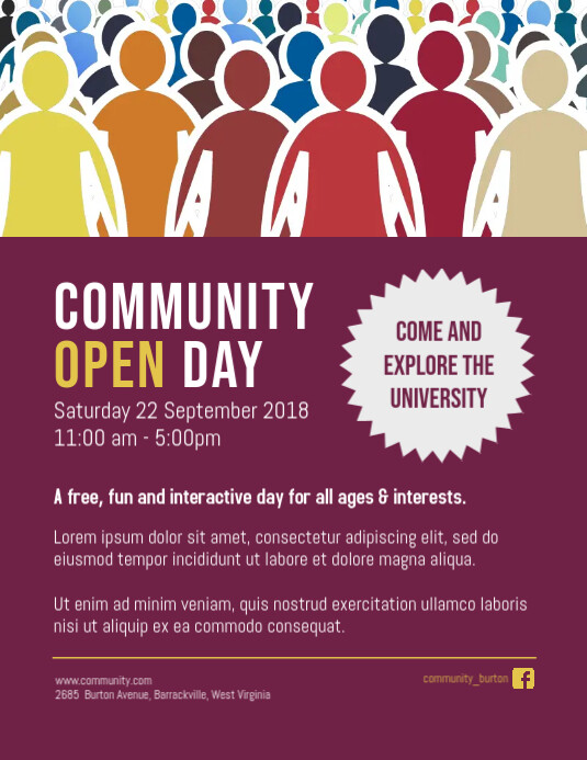 Community Open Day Event Poster Template PosterMyWall community-open-day-event-poster-template-postermywall