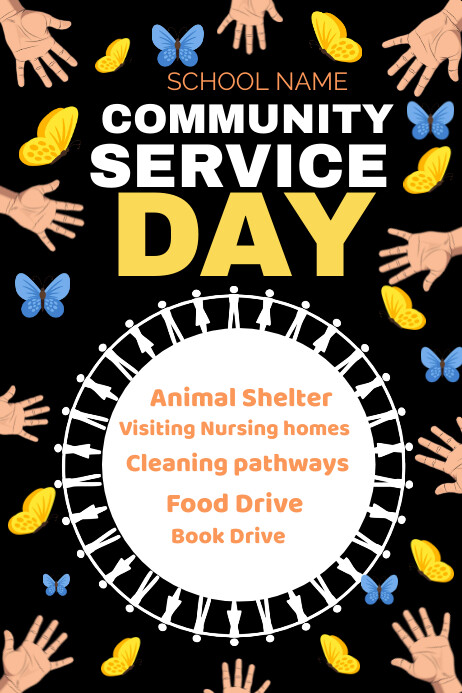 Community service day poster template | PosterMyWall
