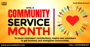 สีส้ม Community Service Month Facebook 共享图片 Template