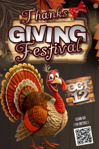 Community Thanksgiving Celebration Poster template