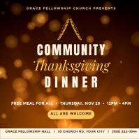 Naranja Community Thanksgiving Dinner Instagram-opslag Template