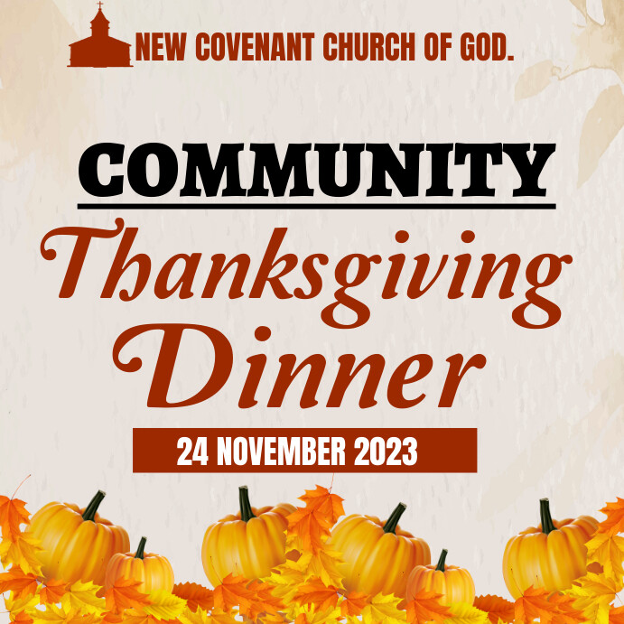 Community thanksgiving dinner event Instagram-opslag template