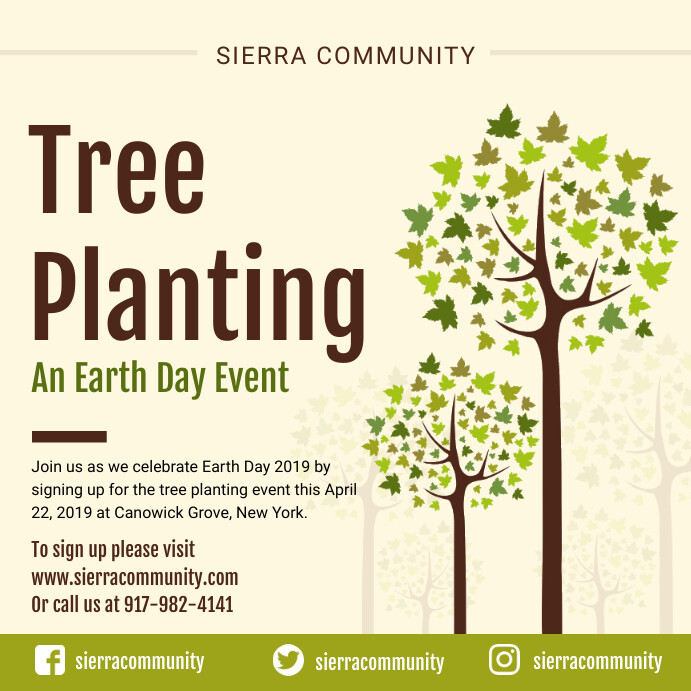 Tree Adverts Community Tree Planting Drive Earth Day Ad Template | PosterMyWall