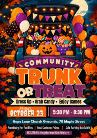 Black Trunk or Treat Event A4 Template
