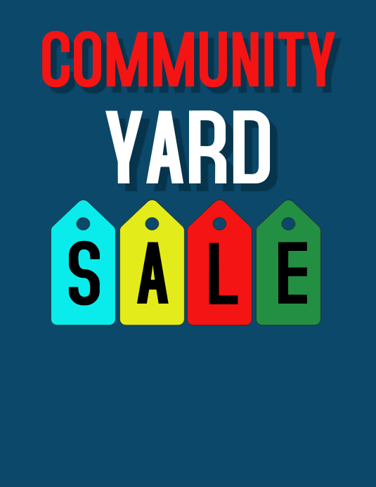 COMMUNITY YARD SALE Pamflet (Letter AS) template