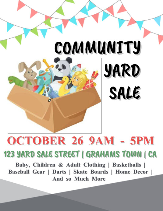 Community Yard Sale Flyer Template PosterMyWall Community Yard Sale Flyer Template PosterMyWall